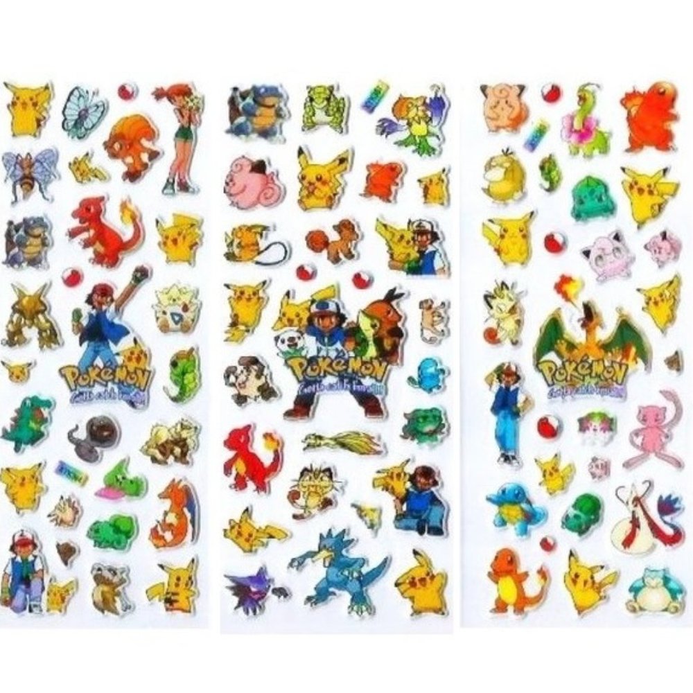 NEW POKEMON ANIME PUFFY STICKERS HOBBIES GAMES POP UP FOAM ADHESIVES